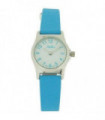 Reflex Girls Ladies White Dial Silver Tone Metal Aqua Blue Strap Watch 101324LT