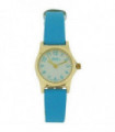 Reflex Girls Ladies Watch White Dial Gold Tone Aqua Blue Strap 101329LT
