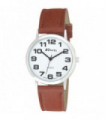 Ravel Mens Basic White Dial Brown Leather Strap Watch R0105.32.1A