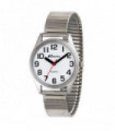 Ravel Mens  Basic Bold Easy Read Expander Bracelet Watch Silver R0225