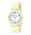 Ravel Mens Bold Number White Dial Gold Expander Bracelet Watch R0232.12.1