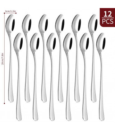 Vinsani 12pcs SSLong Hndle Latte Spns 1010049