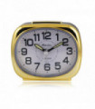 Ravel Small sized pillow shaped Bedside Quartz Alarm Clock - Black / Gold RC040.32