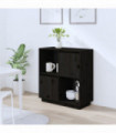 Sideboard Black 74x35x80 cm Solid Wood Pine