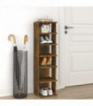 Shoe Rack Smoked Oak 25x27x102 cm Engineered Wood