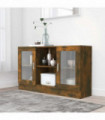 Vitrine Cabinet Smoked Oak 120x30.5x70 cm Engineered Wood