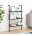 vidaXL 3-Tier Leaning Shelf Black 64x35x120.5 cm