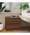 Bed Cabinet Brown Oak 50x39x43.5 cm Engineered Wood