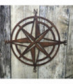 Rusty COMPASS Sign Garden Decoration Feature rustic wall fence