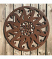 SUN Sign Rusty Metal Garden Ornament Wall Decoration Fence