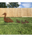 Metal DUCK AND DUCKLINGS Garden Ornament decoration lawn feature statue