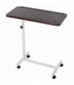 Multipurpose Overbed Chair Table Sofa Side Stand Height Adjustable White/Brown