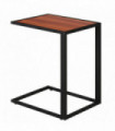 Side Table Sofa Snack Wooden Modern Coffee Table Metal Base-Walnut