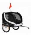 Pet Bicycle Trailer Dog Cat Bike Carrier Water Resistant Travel Steel Black