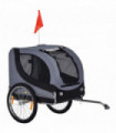 Pet Bicycle Trailer Dog Cat Bike Carrier Water Resistant Travel Steel Grey