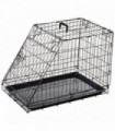 Metal Collapsible Car Dog Cage Transport Carrier Removable Tray 77 x 47 x 55cm