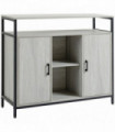 Sideboard, Steel Frame 2 Doors and Adjustable Shelves Light Grey