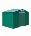 Metal 9x6 ft Garden Shed Storage Door Roof Building Container-Green