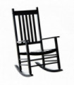 Outsunny Porch Rocking Chair, Poplar Wood, 69Wx86Dx115H cm-Black