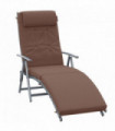 Outsunny Steel Frame Outdoor Garden Padded Sun Lounger w/ Pillow Brown