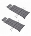 Set of 2 Garden Chair Cushion Seat, Dark Grey