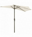 Outsunny 3 m Half Round Umbrella Parasol-White