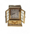 Miniature Clock Gold Plated Solid Brass IMP40 - CLEARANCE NEEDS RE-BATTERY