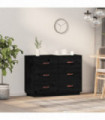 Sideboard Black 100x40x75 cm Solid Wood Pine