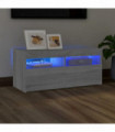 TV Cabinet with LED Lights Grey Sonoma 90x35x40 cm