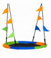 Saucer Tree Swing Metal Tube Adjustable Rope Garden Blue Green Orange