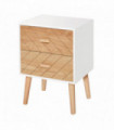 Nordic Style 2 Drawers Side Cabinet Wooden Bedside Table Storage Chest