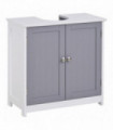 kleankin 60x60cm Under-Sink Storage Cabinet w/ Adjustable Shelf Grey White