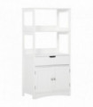 kleankin Bathroom Floor Storage Cabinet Kitchen Sideboard Standing Unit  Doors