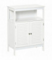 kleankin Wooden Bathroom Floor Cabinet  Door Corner Storage Oragnizer White