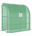 Walk-In Lean to Wall Greenhouse Window&Door 200Lx 100W x 215Hcm Green Outsunny