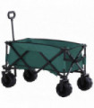 Outsunny Outdoor Cart Folding Cargo Wagon Trailer Beach w/ Telescopic Handle