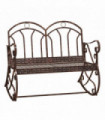 Rocking Chair Swing Bench Loveseat Metal Bronze Garden Outdoor