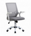 Mesh Swivel Office Chair Task Computer Chair w/ Lumbar Support, Grey Vinsetto