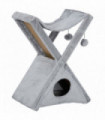 Plush Folding Cat Tree Play Rest Activity Tower w/ Scratching Post Grey Pawhut