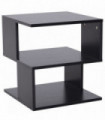 Modern Square 2 Tier Wood Coffee Side Table Storage Shelf Rack Black