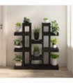 Plant Stand Black 104.5x25x109.5 cm Solid Wood Pine