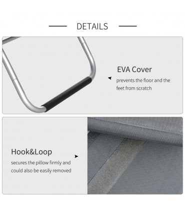 Lounger Chair Portable Armchair with Removable Pillow for Beach Yard Dark Grey