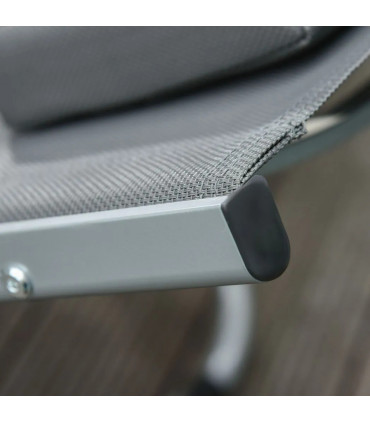 Lounger Chair Portable Armchair with Removable Pillow for Beach Yard Dark Grey