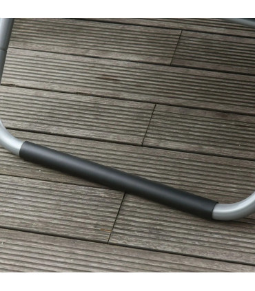 Lounger Chair Portable Armchair with Removable Pillow for Beach Yard Dark Grey