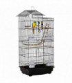 Metal Bird Cage for Budgies, Finches w/ Accessories, Toys, Tray, Handle - Black