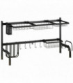 Space Saving Over The Sink Dish Drying Rack, 2 Tier Adjustable Dish Drainer