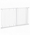 Pet Safety Gate Dog Barrier Dog Metal Pet Barrier, for Doorways - White