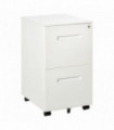 Mobile File Cabinet Home Filing Furniture with Adjustable Partition, Lock, White