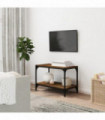 TV Cabinet Brown Oak 60x33x41 cm Engineered Wood and Steel