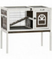 Rabbit Hutch Guinea Pig Cage with Slide-out Tray Openable Roof for Indoor Use